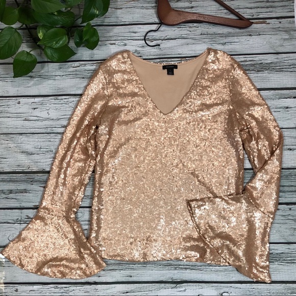 bell sleeve sequin top